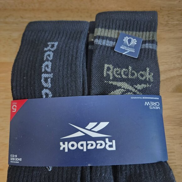 NWT Reebok, Men's, 5-pk, Crew Sock - Picture 3 of 7